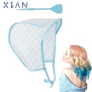 XIANEE Hair Coloring Cap, Blue With Plastic Crochet Hook Hair Highlighting Cap,  Reusable Hair Dying
