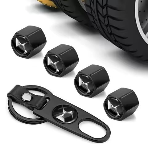 Car Wheel Tire Valve Stems Cap With Keychain Keyring Badge For Citroen DS 2 3 4 5 6 7 DS2 DS3 DS4 DS
