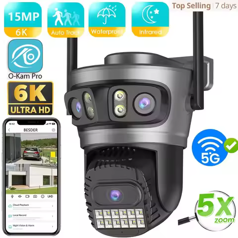 O-Kam pro 15MP Wifi Outdoor Camera Auto Tracking Multi Screens 5X Digital Zoom PTZ Security CCTV Sur