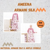 Ameena Pink Silk Gamis Armani Silk Murah Premium