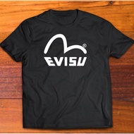EVISU Inspired Logo Retro 70s 80s 90s Unisex Sports Streetwear T-Shirt