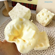 Shenyoushop 1/2/3Pcs Flour Filled Cheese Squeeze Toy Stress Relief Cheese Cube Fidget Toy Relaxation