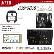 🦂VESCUS 🦂[2+32] DSP 📳4G Sim📳 Octa-Core Processor QLED Screen Nissan Almera 11-14 Android Player T3L / TS18 💯Android 11💯