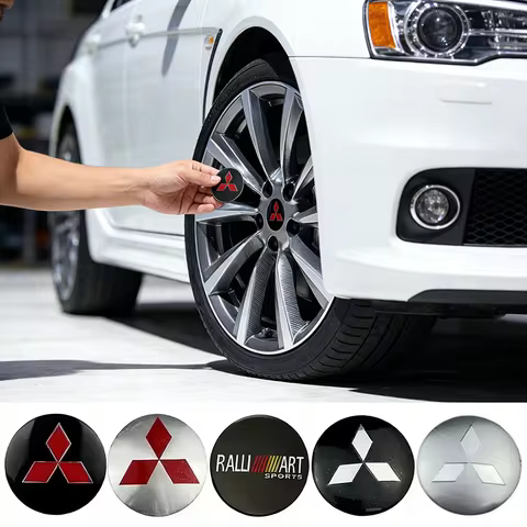 4pcs Car Wheel Center Emblem Sticker for Mitsubishi Lancer Ex Mirage OTO ASX Montero L200 Delica Paj