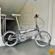 Crius Master D 22” • 9 Gear Shimano Sora • Litepro Aero Folding Crius Master Foldable Foldie Bicycle Bike Diamond Silver