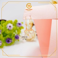 Genuine GOLD EARRINGS RATE 300 OR 6K AND 375/8K ATM CODE 132 CIRCULAR FLOWER CORAL MODEL