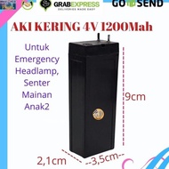 ready Baterai Aki Kering 4 Volt 1200Mah Baterai Charger Senter