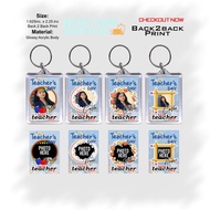 KEYCHAIN PERSONALIZED FOR TEACHERS DAY BACK TO BACK PRINT SIZE 1.625in. x 2.125.in