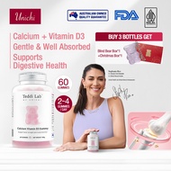 【Official】Unichi Calcium Vitamin D3 Teddi Lab Gummy (60 Gummies) Precise Calcium & D3 Supplement，Bon