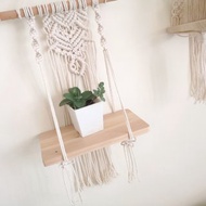 壁面收納編織架【Macrame hanging wall shelf】01