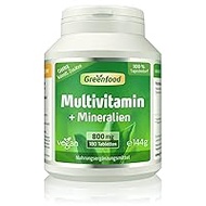 Multivitamin + minerals, 800 mg, high dose, 180 tablets - all important vitamins (daily requirement), minerals and trace elements. With high bioavailability. No artificial additives. Vegan.