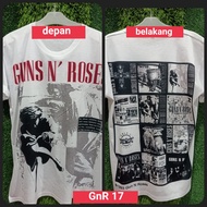 KAOS GUN AND ROSES 17 DB Kaos DISTRO BANGKOK PRINT BOLAK BALIK DEPAN BELAKANG kaos gun n roses BULA
