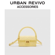 URBAN REVIVO อุปกรณ์เสริมสำหรับผู้หญิง ใหม่ กระเป๋าสะพายข้างขนาดเล็กน่ารัก AW08TG2N2002 Pale yellow