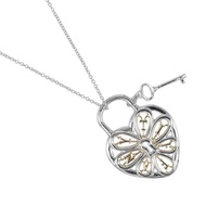 【日本直送】蒂芬妮 項鍊 Filigree 心形鑰匙 銀 925 K18PG 玫瑰金 約 7.8g TIFFANY&Co.【二手】A級