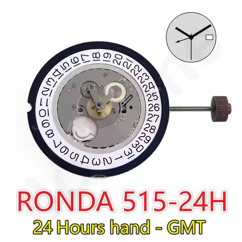 Ronda 515.24h Movement 515 24h Movement 515-24h Movement 11½''', 25.60 Mm Multifunction 24 Hours Han