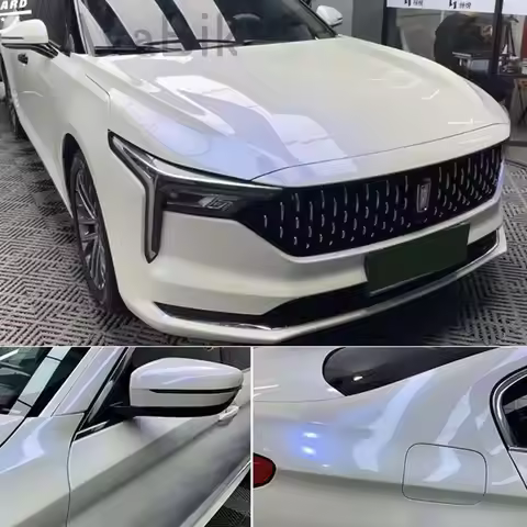 Quality Gloss White To Blue Vinyl Wrap Film Foil With Air Release Initial Low Tack Glue for Vehicle 