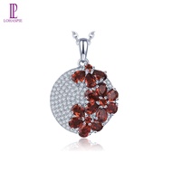 Natural Garnet Silver Pendants for Women 2.85 Carats Genuie Garnet Romantic Style Women Anniversary