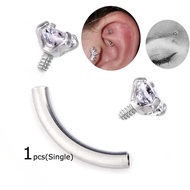 1piece Zircon Eyebrow Ring Piercing Barbell Lip Ring Snug Daith Helix Rook Earring