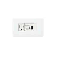 【台達電子】樹榮 埋入式 60W USB－A+C  PD雙孔充電插座 白色 // 快速充電//適用３Ｃ