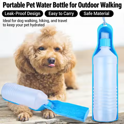 Portable Dog Water Bottle – 250ml/500ml Go Out Kettle Drinker, Walking Dog Water Cup Feeder, Pet Acc