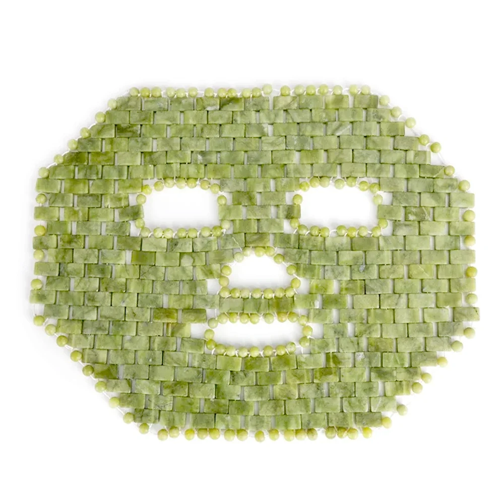 หยก Facial Mask หินธรรมชาติหยก Sleep Mask Anti-Aging Jade Eye Mask เครื่องมือนวดความงามสําหรับ Puffy