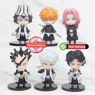Anime BLEACH Zaraki Kenpachi Hitsugaya Toushirou Urahara Kisuke Aizen Sousuke Kusajishi Yachiru 6pcs