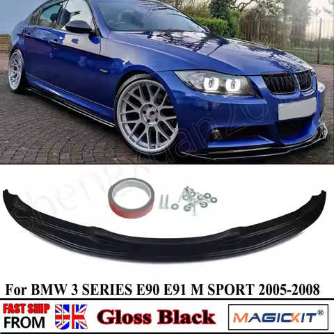 Front Bumper Lips FOR BMW 3 SERIES E90 E91 318d 320d 330d M SPORT PRE-LCI 2005 2006 2007 2008 FRONT 