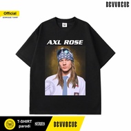 Devvogue parodi band t-shirt AXL ROSE black unisex 24s combed cotton/