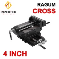 Ragum 4" CROSS 100 mm Catok 4 Inch Vise Bench Penjepit Tanggem Meja Silang
