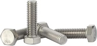 M6-1.00 x 100MM Hex Head Screw Bolt, Fully Threaded, Stainless Steel 18-8, Plain Finish, Quantity 10