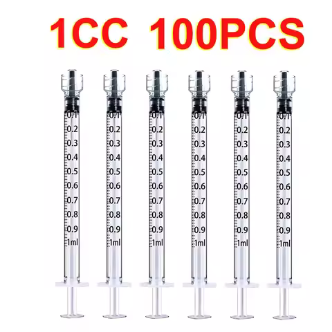 Laboratory Dedicated 100Pcs 1ml 1cc Luer Lock Syringe Sterilized Individual Packaging Injector Glue 