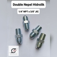 Double Hydraulic Nipple 1/ 4" NPT x 3/8" JIC (MB-MJ)