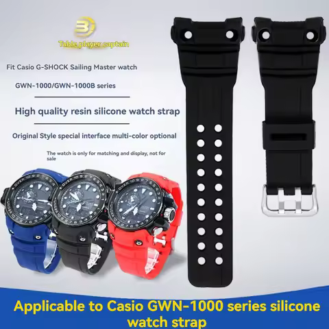 For Casio G-SHOCK Series Navigation Master 5371 GWN-1000B/GWN-1000 Resin Silicone Strap Accessories 