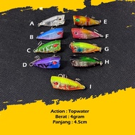 Gewang Casting Poper Popper UL Ultra Light Topwater Lures Umpan Fakebait Siakap Haruan Fishing Tackl