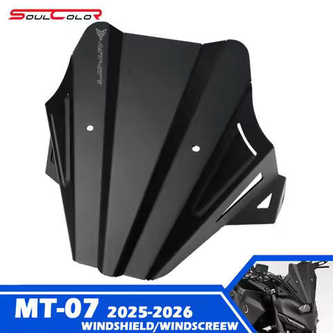 Fits For MT-07 2025 2026 mt07 Y-AMT 25-26 MT07 y-amt GEN4 Motorcycle Black Windshield Matel Sport Wi