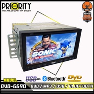 PRIORITY DVD HD 6690 เครื่องเสียงรถยนต์ จอ 2DIN มีบลูทูธ วิทยุติดรถยนต์ ต่อกล้องถอยได้หน้าจอ 6.95นิ้