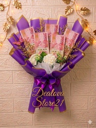 Buket Uang Kosongan 5 Lembar / Buket Wisuda Ulang Tahun Annyversary / Buket Uang Kertas
