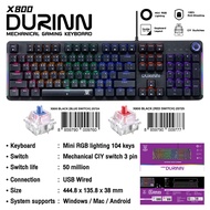 คีบอร์ดเกมมิ่ง NUBWO DURINN X800 CIY Mechanical Keyboard Blue Switch -Red sw คีบอร์ดเมคานิคอล ประกั