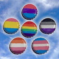 Recycled Handmade Pride Flag Bottle Cap Pins Accessories