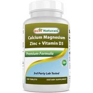 Best Naturals Calcium Magnesium Zinc with Vitamin D3, 150 Tablets - Calcium 1000 mg, Magnesium 400 m