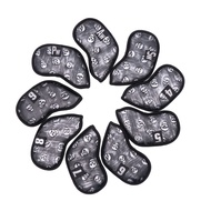 Golf iron rod sleeve PU Material Skull Embroidery9One Pack golf Custom Club Head Covers