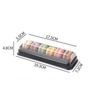 10 PCS PSH16B MACARONS CONTAINER BLACK TRAY WITH PLASTIC LID FITS 6 PCS