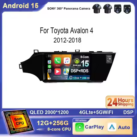For Toyota Avalon 4 IV XX40 2012-2018 Android 15 Car Radio Auto Carplay Screen Automotivo Bluetooth 