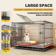 Big Size Dog Cage High Quality Metal Dog Cage With Roof  ， The Bottom With Tray For Easy Cleaning , Escape Proof Dog Cage Kennel With Lockable