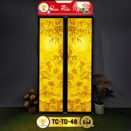 Lotus Altar Lamp Bamboo Tree Printed Bamboo Painting Duo TRUTH THIEN BEAUTY, Hanging Painting for Wo
