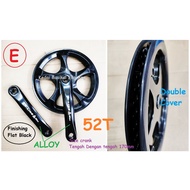 Fixie Crankset  ALLOY 48T , 52T untuk basikal BMX , Folding Bike , Fixie , Fixed bike