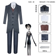 Corpse Bride Victorian Cosplay Costume Halloween Ghost Dress Full Set