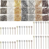 1400 Keping Pin Mata Campuran Temuan Barang Kemas 0.63 Inci 0.79 Inci 1.18 Inci Pin Kepala Terbuka u