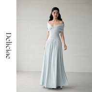Long Dress Off Shoulder Dress [Deliciae] ELLA DRESS - Long DRESS with off-the-shoulder design