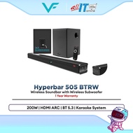 Vinnfier Hyperbar 505 BTRW Wireless Soundbar with Subwoofer 200W HDMI ARC Bluetooth Karaoke System